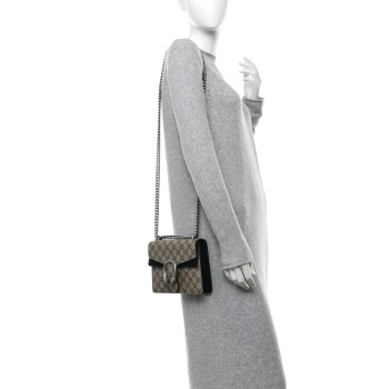 GUCCI GG Supreme Monogram Mini Dionysus Shoulder Bag Black