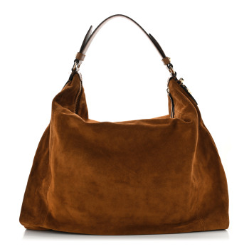 JIMMY CHOO Suede Ana Hobo Bag Tan