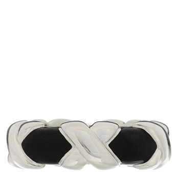 TIFFANY Sterling Silver Enamel Signature X Ring 48 4.5 Black