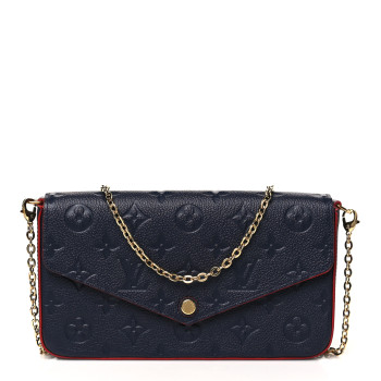 LOUIS VUITTON Empreinte Pochette Felicie Chain Wallet Marine Rouge