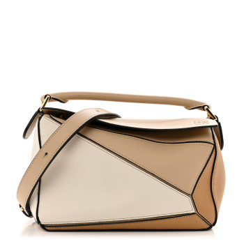 LOEWE Calfskin Small Puzzle Bag Dusty Beige Soft White