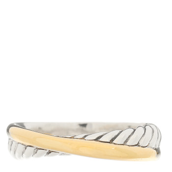 DAVID YURMAN Sterling Silver 18K Yellow Gold Narrow Crossover Ring 54 7
