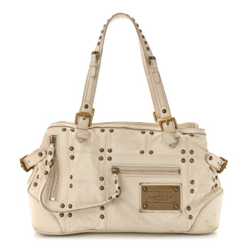 LOUIS VUITTON Lambskin Riveting White
