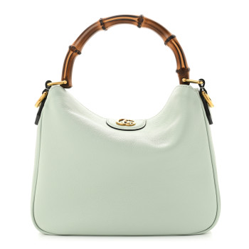 GUCCI Softy Wonka Textured Dollar Calfskin Small Diana Shoulder Bag Pale Green