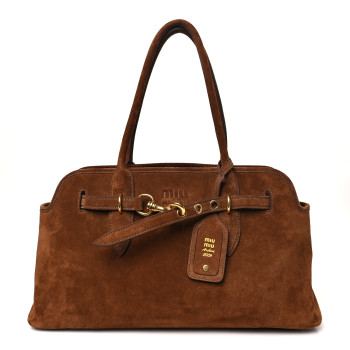 MIU MIU Camoscio Large Aventure Bag Oak