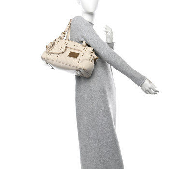 LOUIS VUITTON Lambskin Riveting White