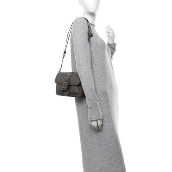 CHRISTIAN DIOR Grained Calfskin Mini Hit The Road Bag Dark Green