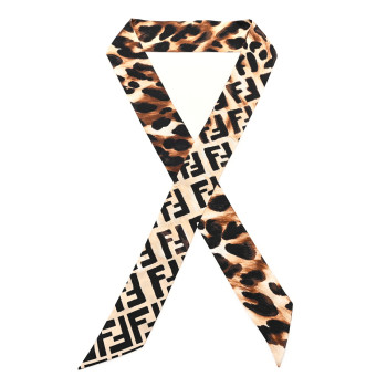 FENDI Silk Leopard Printed Wrappy Bandeau Multicolor