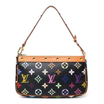 LOUIS VUITTON Monogram Multicolor Pochette Accessories Black