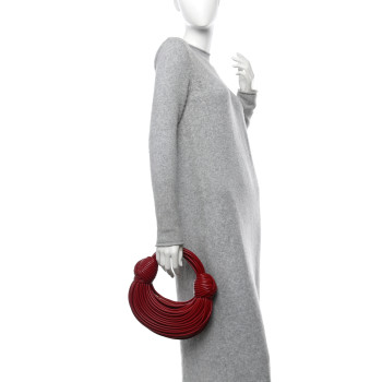 BOTTEGA VENETA Nappa Mini Tubular Double Knot Dark Red