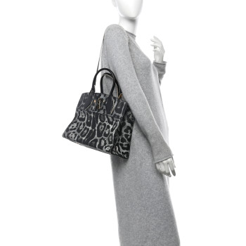 LOUIS VUITTON Canvas Calfskin Wild Animal Print City Steamer MM Black