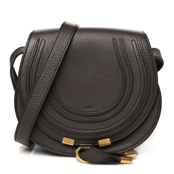 CHLOE Grained Calfskin Small Marcie Saddle Bag Bold Brown