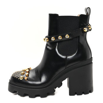 GUCCI Calfskin Magnum Combat Boots 40 Black