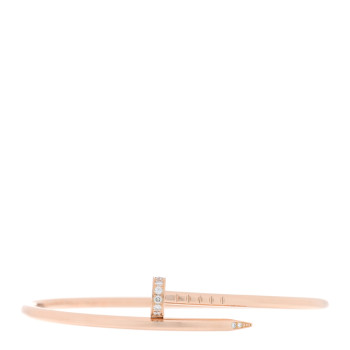 CARTIER 18K Pink Gold Diamond Small Juste Un Clou Bracelet 16