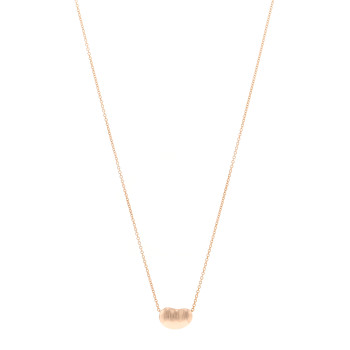 TIFFANY 18K Rose Gold 12mm Elsa Peretti Bean Pendant Necklace