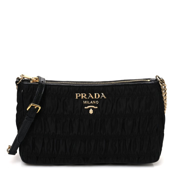 PRADA Tessuto Nylon Gaufre Shoulder Bag Black