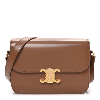 CELINE Shiny Calfskin Medium Triomphe Bronze