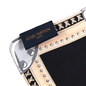 LOUIS VUITTON Silk Monogram Lets Go Scarf Black