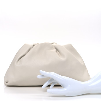BOTTEGA VENETA Calfskin Teen Pouch White