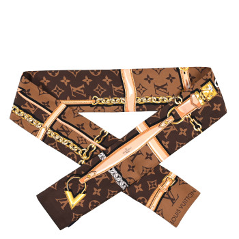 LOUIS VUITTON Silk Monogram Confidential Bandeau Brown