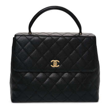 CHANEL Caviar Quilted Jumbo Kelly Flap Black