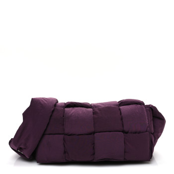BOTTEGA VENETA Nylon Intrecciato Padded Tech Cassette Bag Purple