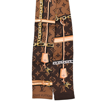 LOUIS VUITTON Silk Monogram Confidential Bandeau Brown