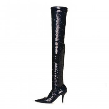 BALENCIAGA Metallic Sequin Spandex 110mm Knife Thigh High