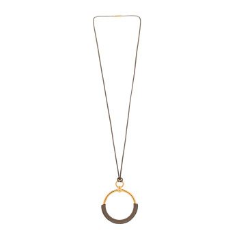 HERMES Swift Grand Loop Pendant Necklace Gold 1219875