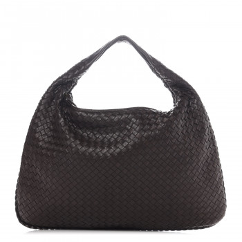 BOTTEGA VENETA Nappa Intrecciato Large Veneta Hobo Ebano