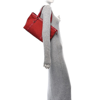 GUCCI Monogram Abbey Medium Tote  Red