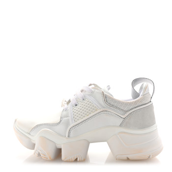 GIVENCHY Neoprene Suede Mesh Baisse Jaw Low Sneakers 37 White
