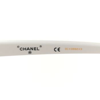 CHANEL Acetate Visor Sunglasses 71046 White 1653794